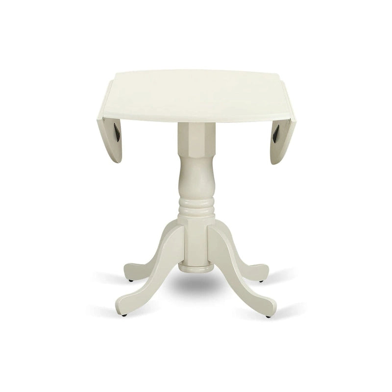 Ensemble de table moderne East West Furniture : table ronde en bois et chaises de salle à manger en lin gris, lin blanc (options de personnalisation disponibles).