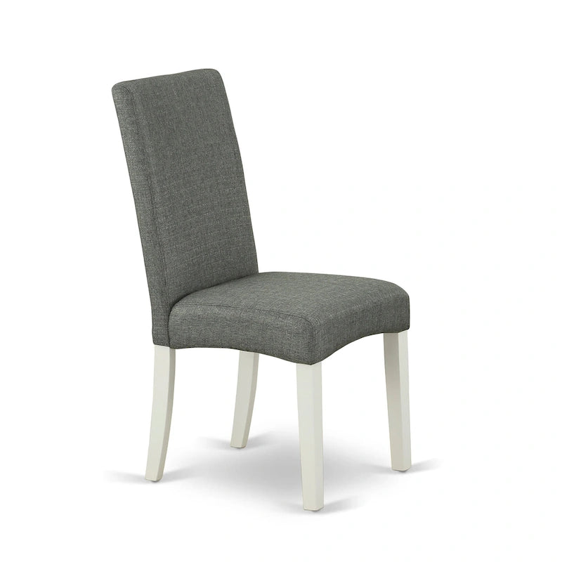 Ensemble de table moderne East West Furniture : table ronde en bois et chaises de salle à manger en lin gris, lin blanc (options de personnalisation disponibles).