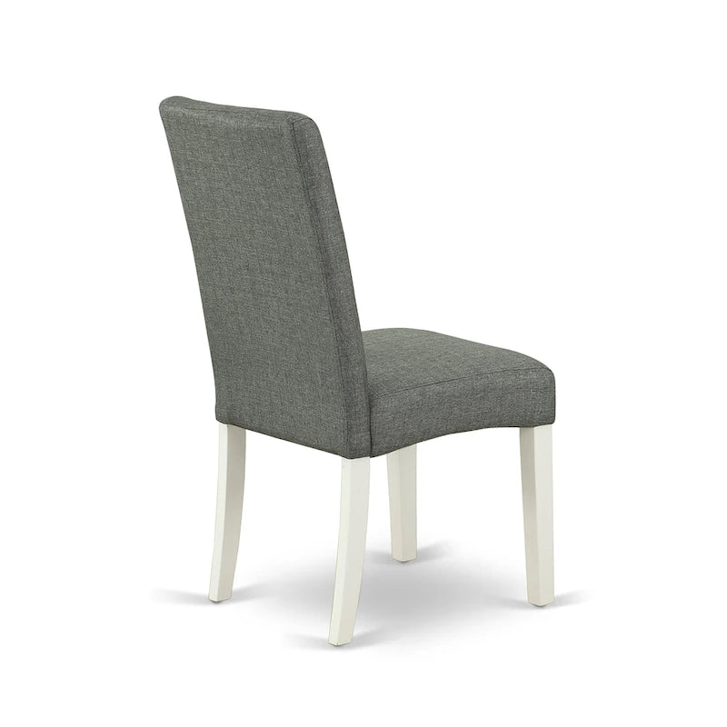 Ensemble de table moderne East West Furniture : table ronde en bois et chaises de salle à manger en lin gris, lin blanc (options de personnalisation disponibles).