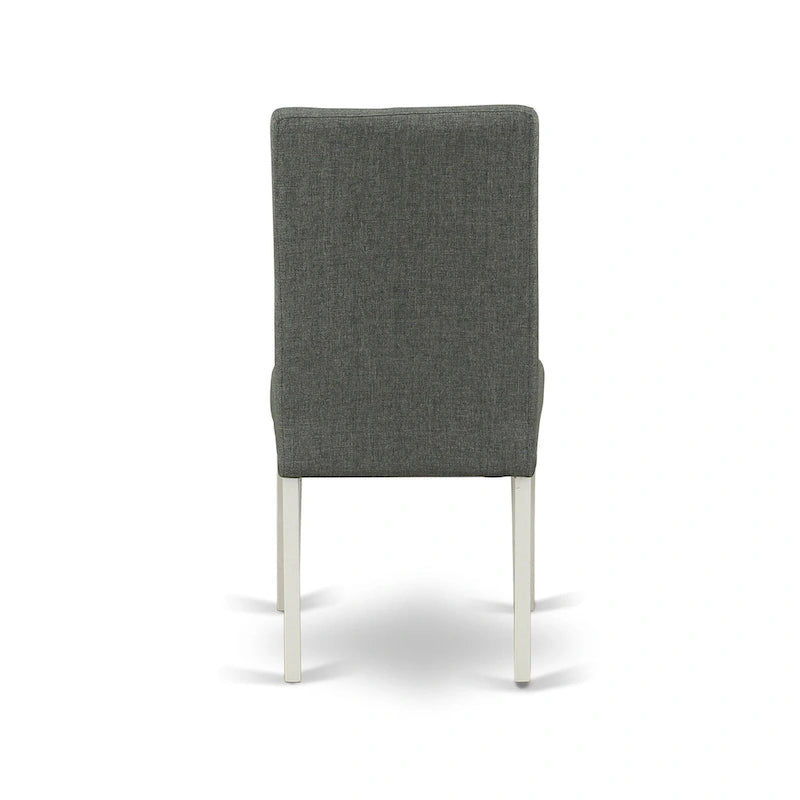 Ensemble de table moderne East West Furniture : table ronde en bois et chaises de salle à manger en lin gris, lin blanc (options de personnalisation disponibles).