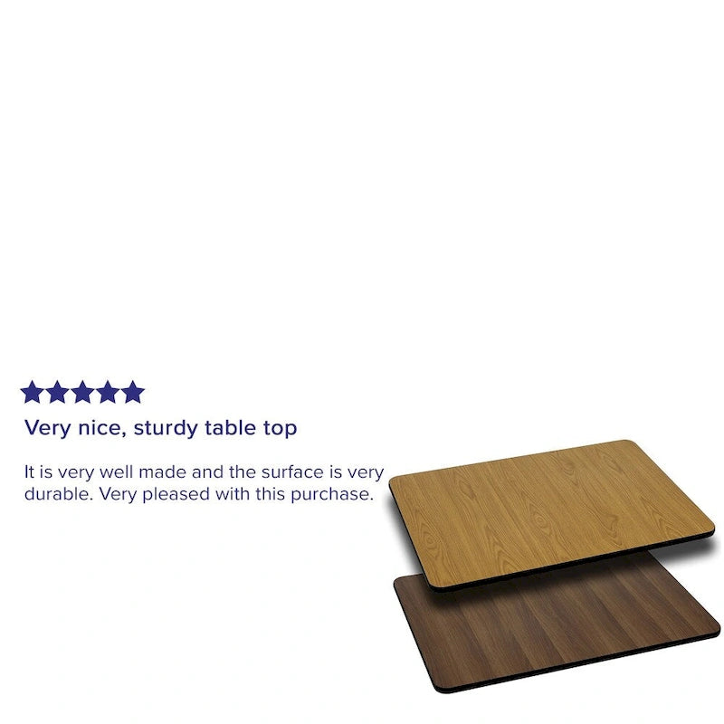 Plateau de table rectangulaire 30 x 60 avec revêtement stratifié réversible