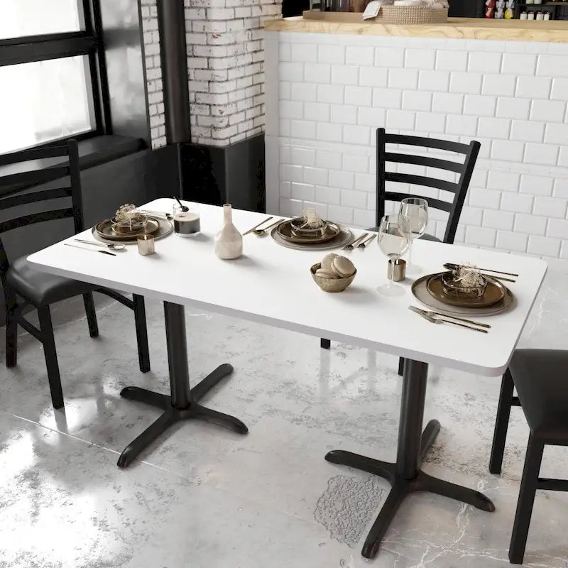 Plateau de table rectangulaire 30 x 60 avec revêtement stratifié réversible