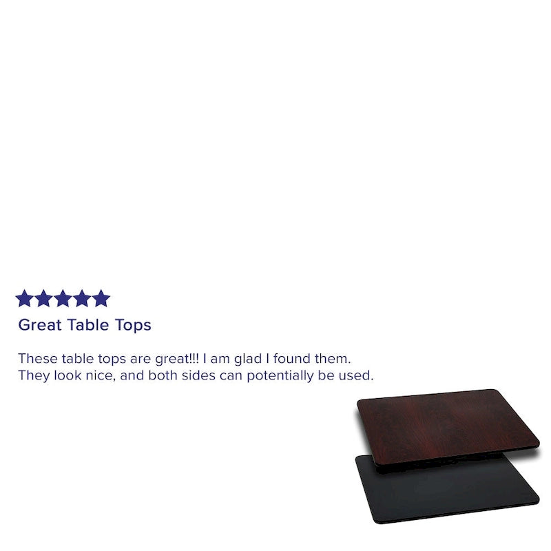 Plateau de table rectangulaire 30 x 60 avec revêtement stratifié réversible