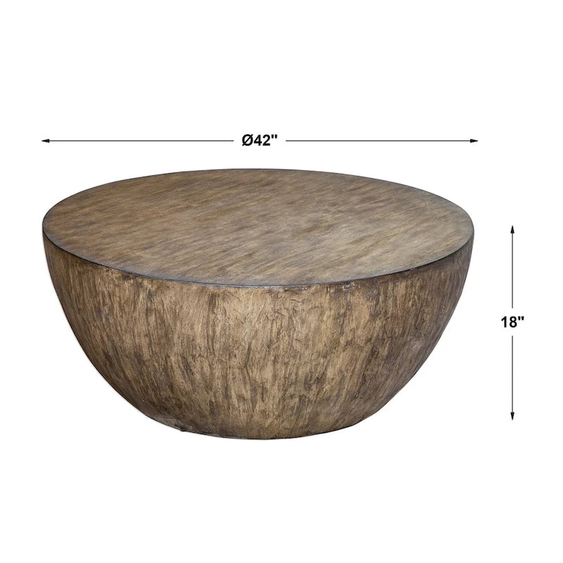 Table basse ronde en noyer vieilli Uttermost Lark