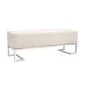 Banc rembourré en acier inoxydable Pasargad Home Luxe - L 48 x P 16,5 x H 17,6
