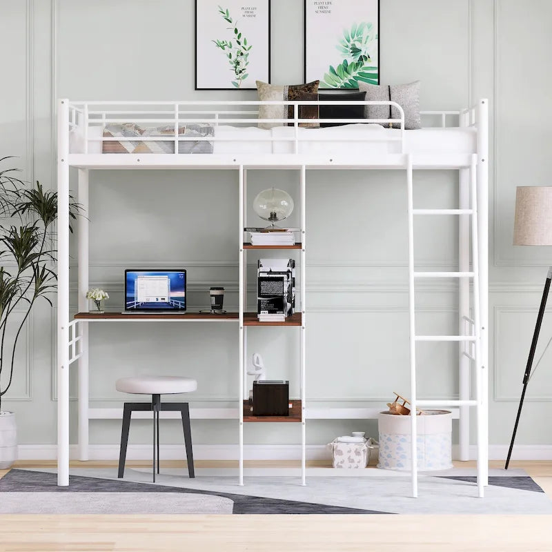 Lit mezzanine en métal pour une personne
