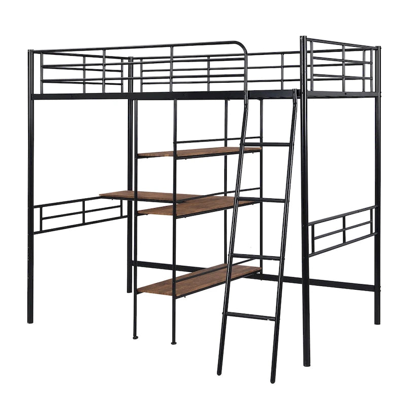 Lit mezzanine en métal pour une personne