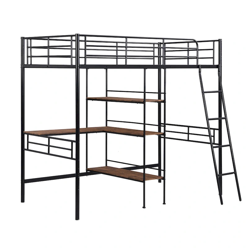 Lit mezzanine en métal pour une personne