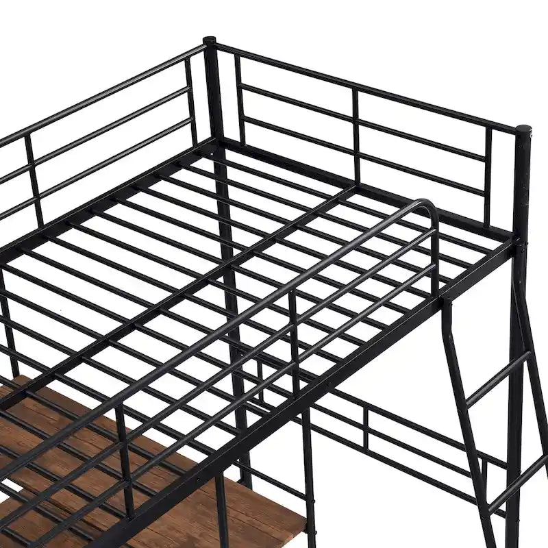 Lit mezzanine en métal pour une personne