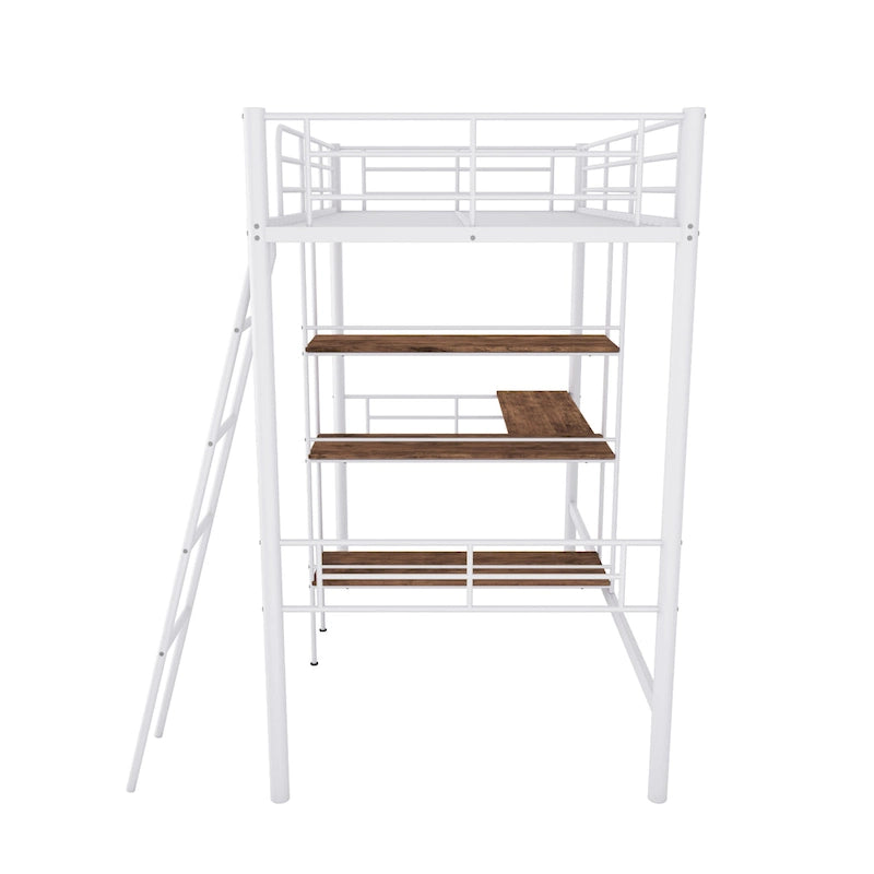 Lit mezzanine en métal pour une personne