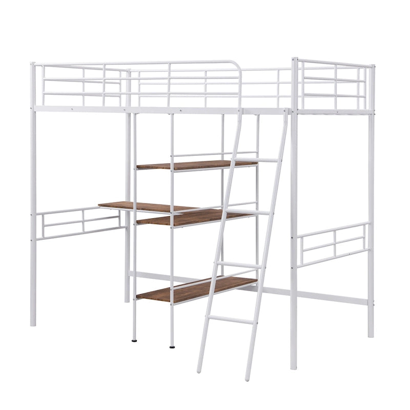 Lit mezzanine en métal pour une personne