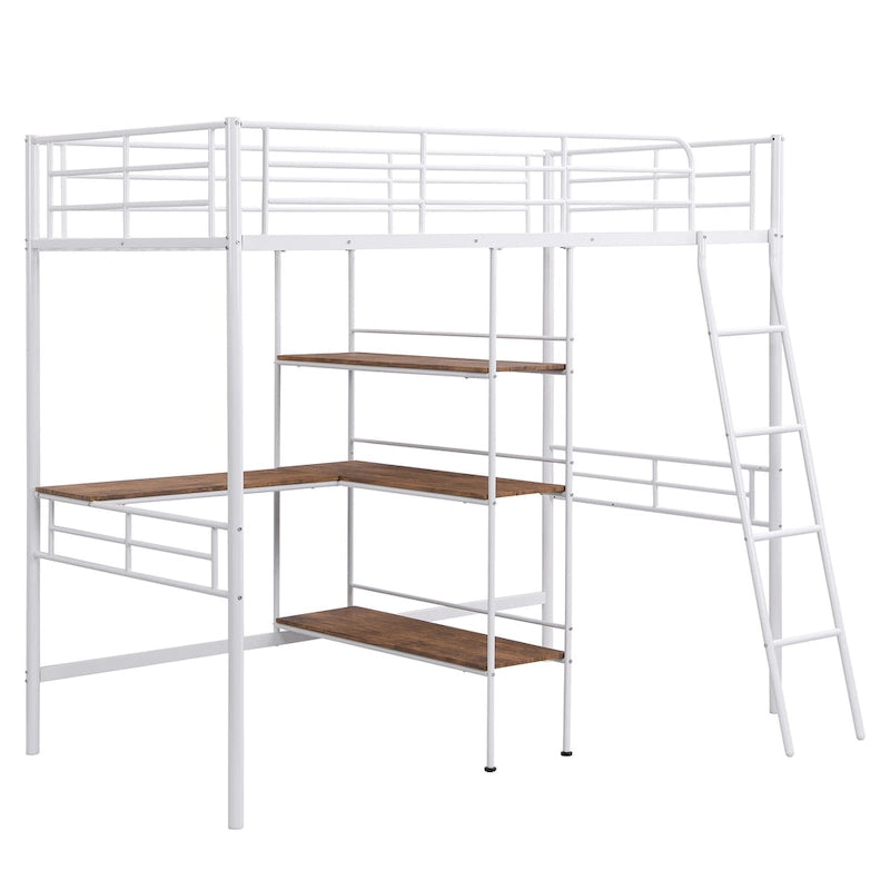 Lit mezzanine en métal pour une personne