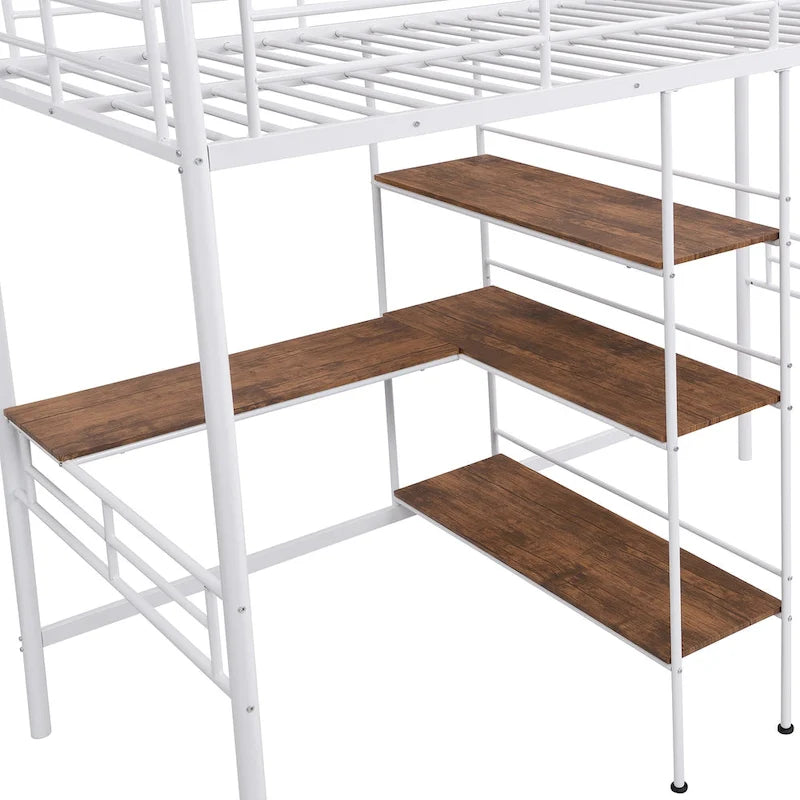 Lit mezzanine en métal pour une personne