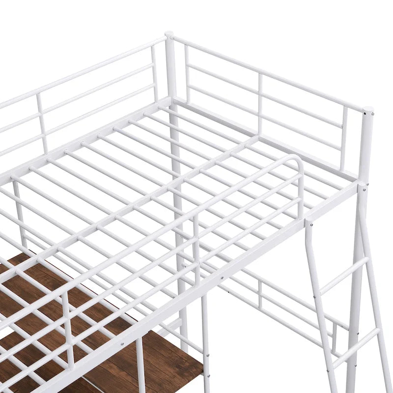 Lit mezzanine en métal pour une personne