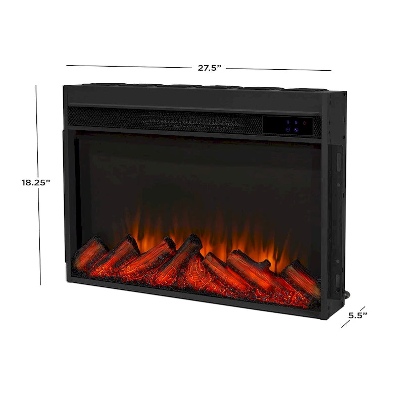 Meuble TV avec cheminée électrique fine Kenai 72 en chêne foncé par Real Flame