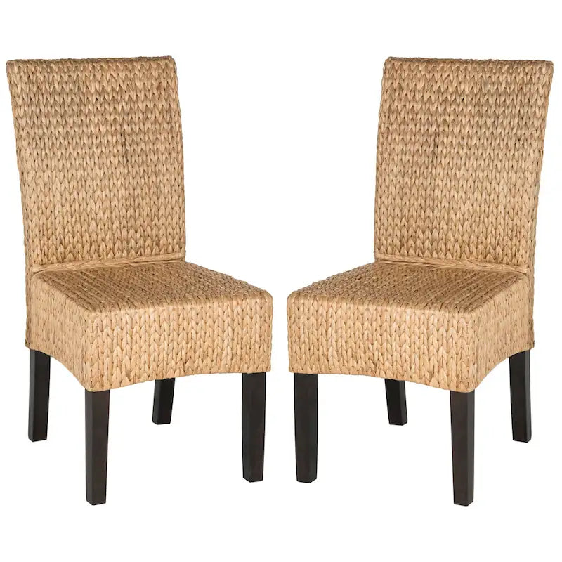 Chaises de salle à manger SAFAVIEH Clemensa naturelles (lot de 2) - 46 x 58 x 99 cm - 18 po L x 23 po P x 39 po H