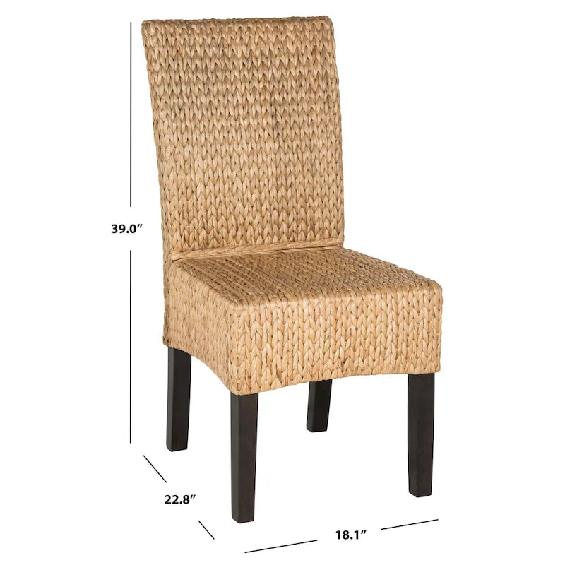 Chaises de salle à manger SAFAVIEH Clemensa naturelles (lot de 2) - 46 x 58 x 99 cm - 18 po L x 23 po P x 39 po H
