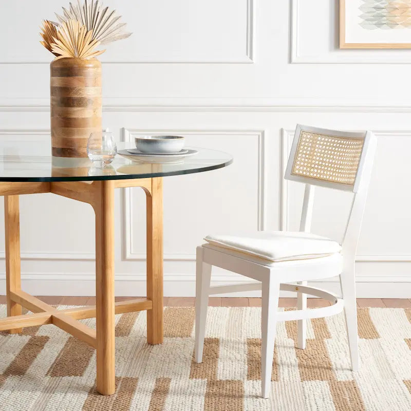 Chaise de salle à manger SAFAVIEH Opha en rotin - 45,7 cm L x 58,4 cm P x 88,9 cm H