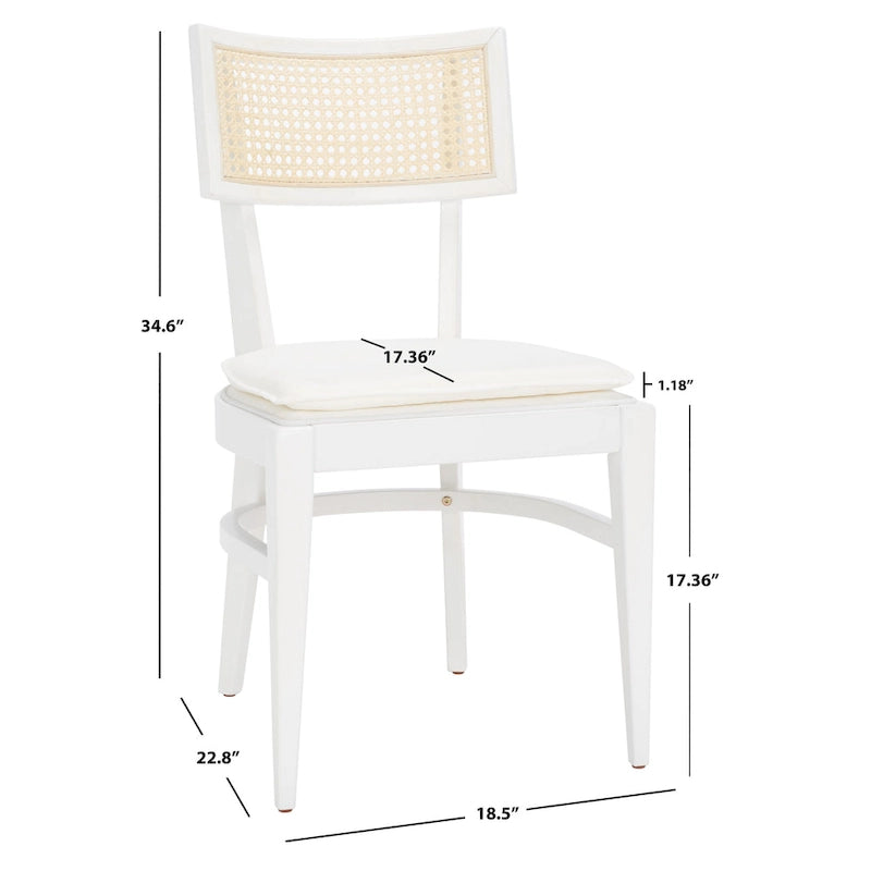 Chaise de salle à manger SAFAVIEH Opha en rotin - 45,7 cm L x 58,4 cm P x 88,9 cm H