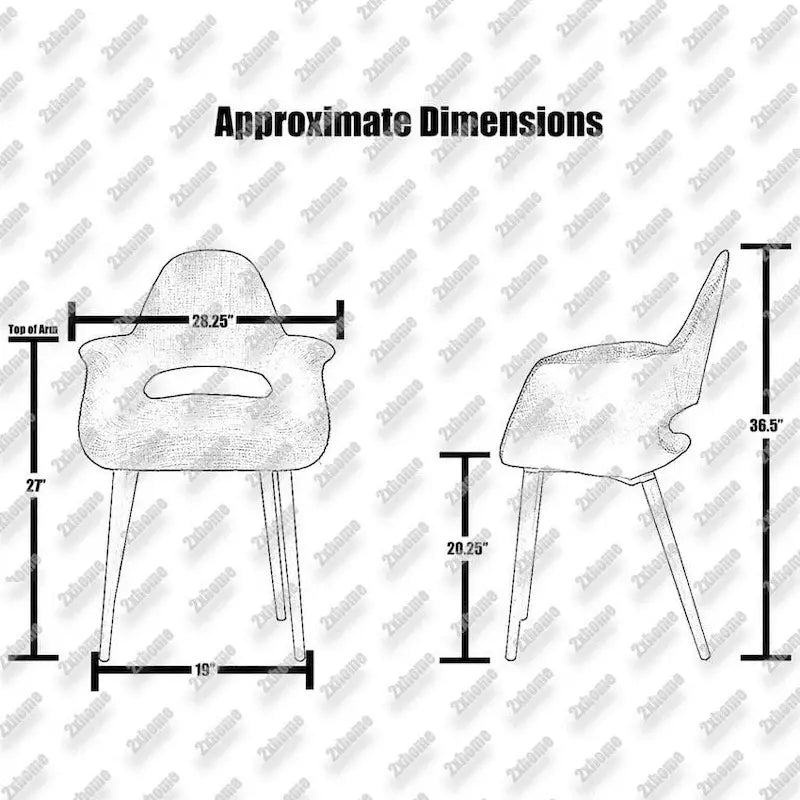 Ensemble de 2 fauteuils modernes en tissu bio avec pieds en bois brun noyer foncé, parfaits pour la salle à manger, le bureau ou comme fauteuil d'appoint.
