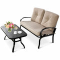 Ensemble de meubles de jardin Costway comprenant une causeuse, une table basse et un banc (2 pièces) - Voir les détails