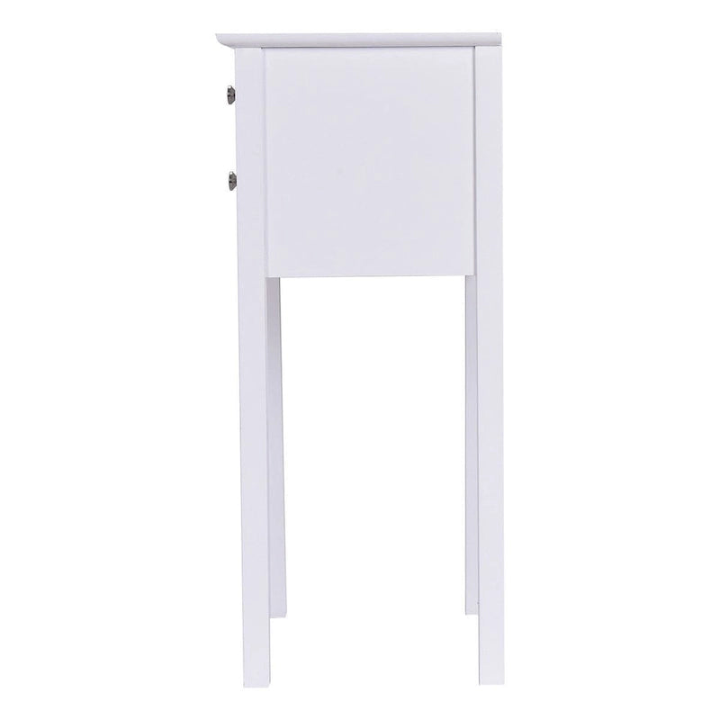 Table d'appoint avec 2 tiroirs - Blanche - 16,0 x 13,0 x 30,0 (L x l x H)