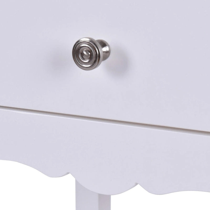 Table d'appoint avec 2 tiroirs - Blanche - 16,0 x 13,0 x 30,0 (L x l x H)
