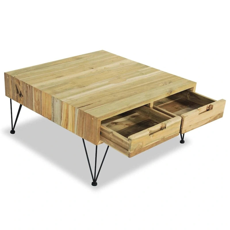 Table basse vidaXL 31,5 x 31,5 x 15,7 cm en teck massif