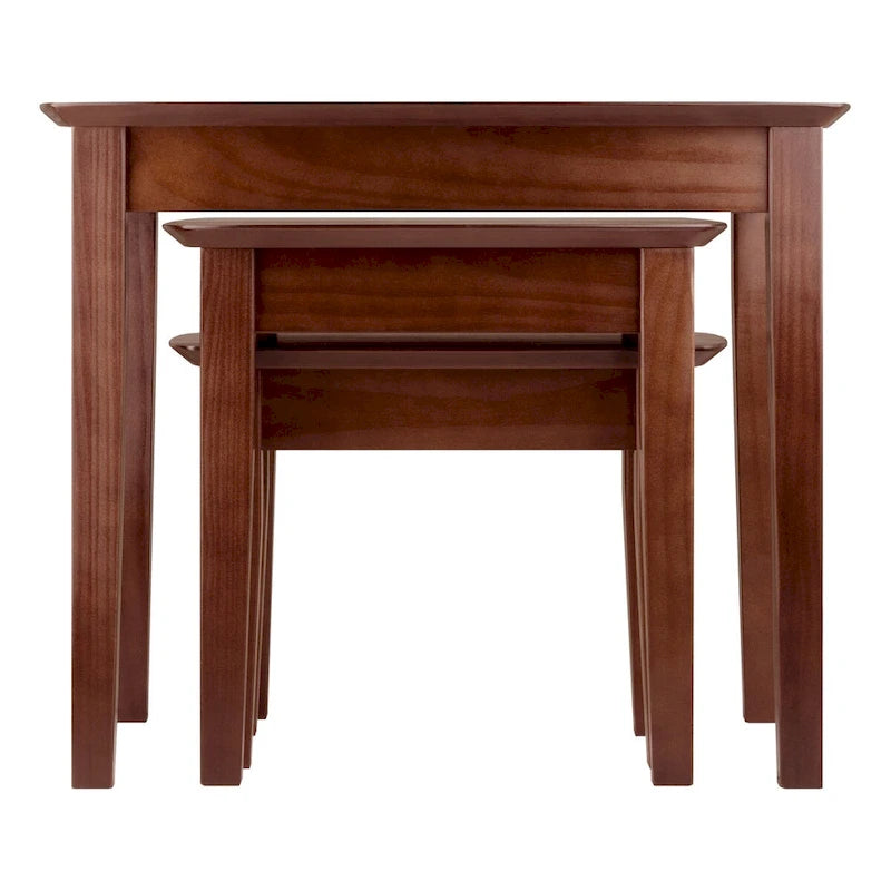 Ensemble de 3 tables gigognes Bradley, noyer - 26,8 x 18,7 x 21,9