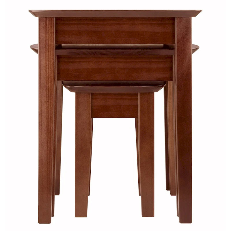 Ensemble de 3 tables gigognes Bradley, noyer - 26,8 x 18,7 x 21,9