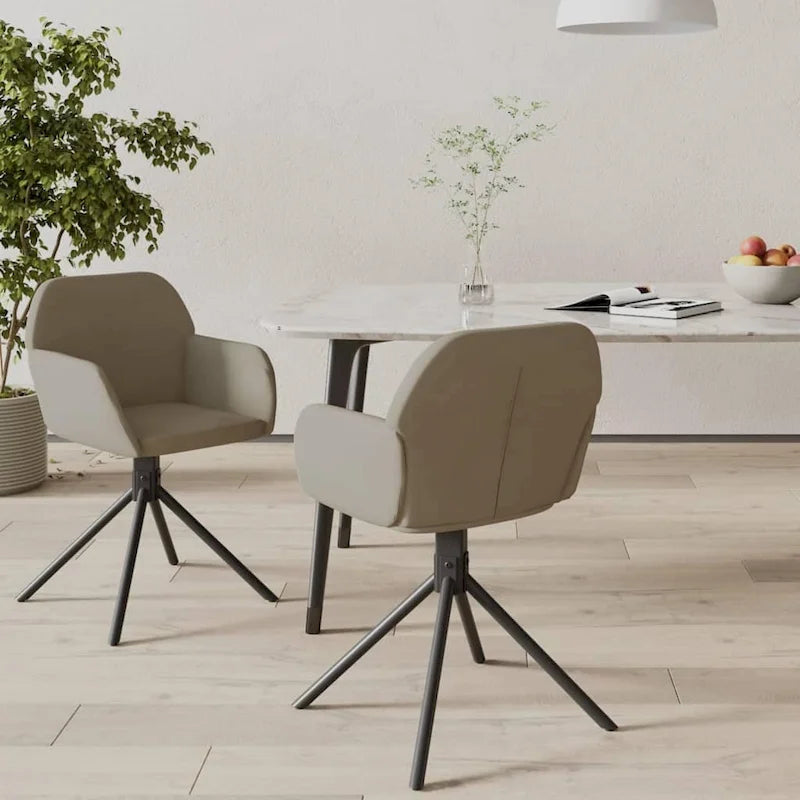 vidaXL Chaises de salle à manger pivotantes, lot de 2, fauteuil d'appoint en velours pour cuisine et salon - 21,3 x 23 x 31,3