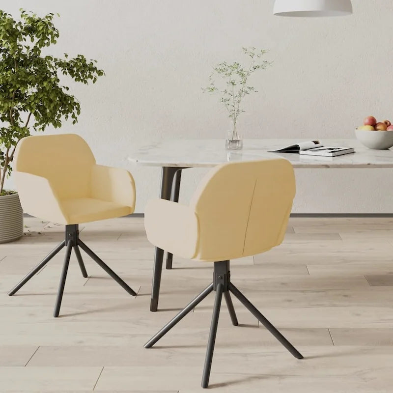 vidaXL Chaises de salle à manger pivotantes, lot de 2, fauteuil d'appoint en velours pour cuisine et salon - 21,3 x 23 x 31,3