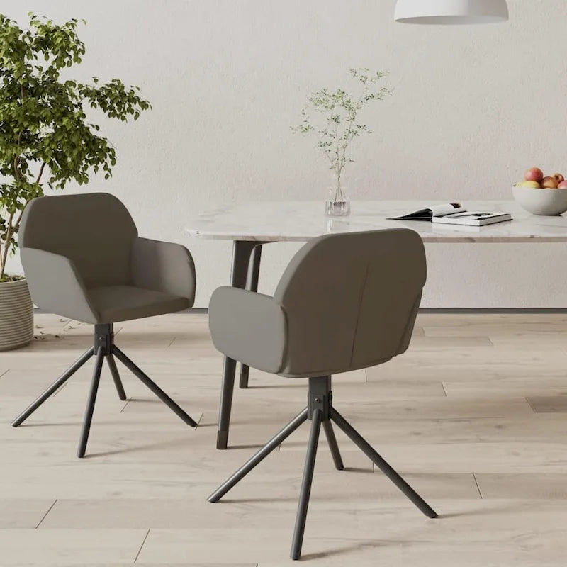 vidaXL Chaises de salle à manger pivotantes, lot de 2, fauteuil d'appoint en velours pour cuisine et salon - 21,3 x 23 x 31,3