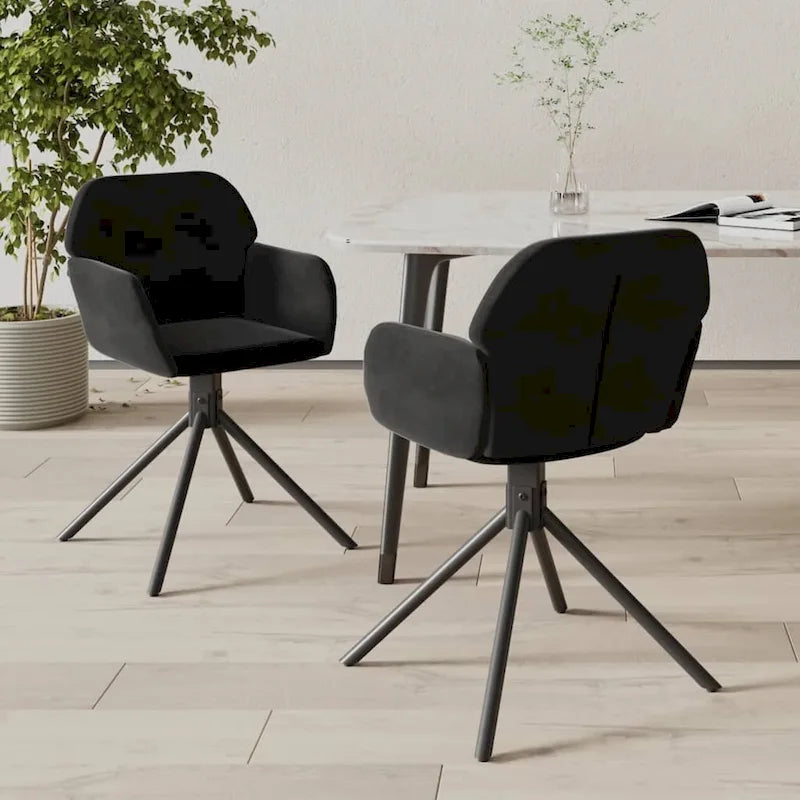 vidaXL Chaises de salle à manger pivotantes, lot de 2, fauteuil d'appoint en velours pour cuisine et salon - 21,3 x 23 x 31,3