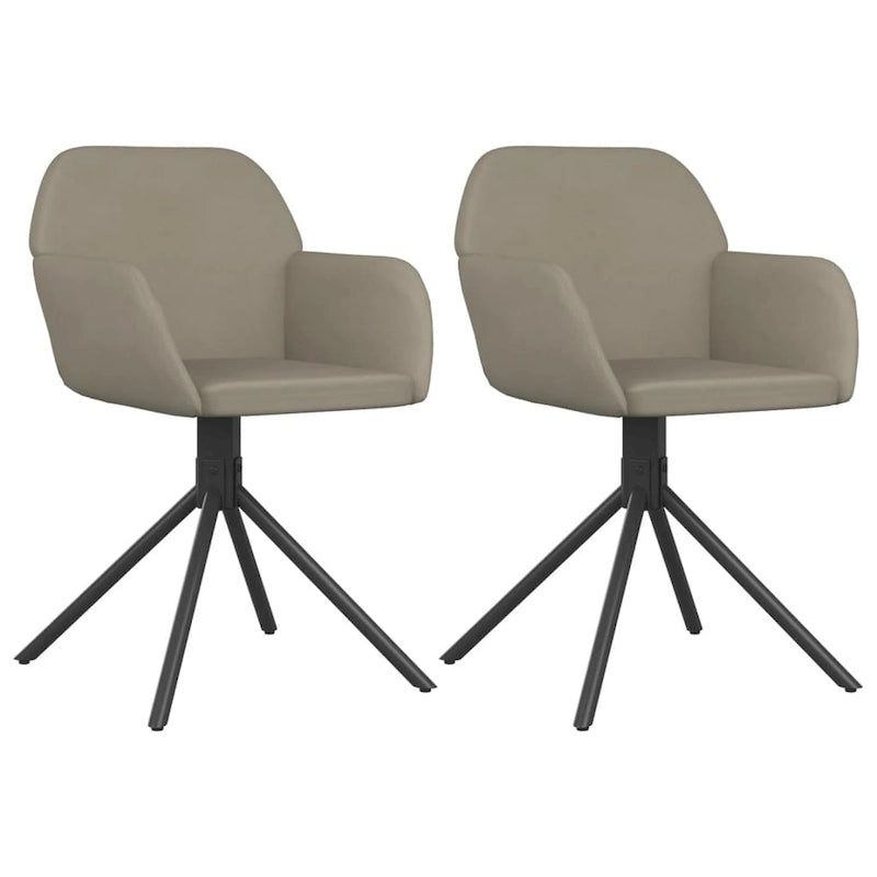 vidaXL Chaises de salle à manger pivotantes, lot de 2, fauteuil d'appoint en velours pour cuisine et salon - 21,3 x 23 x 31,3
