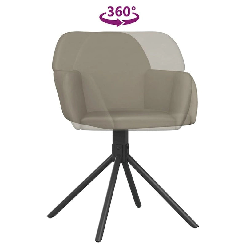 vidaXL Chaises de salle à manger pivotantes, lot de 2, fauteuil d'appoint en velours pour cuisine et salon - 21,3 x 23 x 31,3