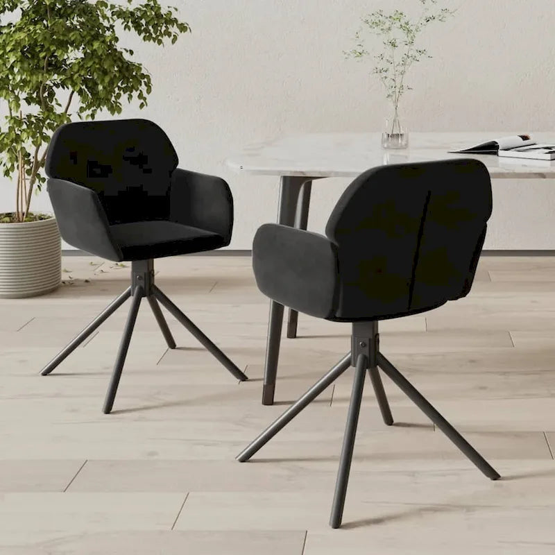 vidaXL Chaises de salle à manger pivotantes, lot de 2, fauteuil d'appoint en velours pour cuisine et salon - 21,3 x 23 x 31,3