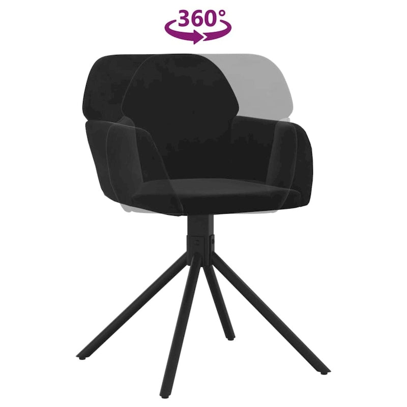 vidaXL Chaises de salle à manger pivotantes, lot de 2, fauteuil d'appoint en velours pour cuisine et salon - 21,3 x 23 x 31,3