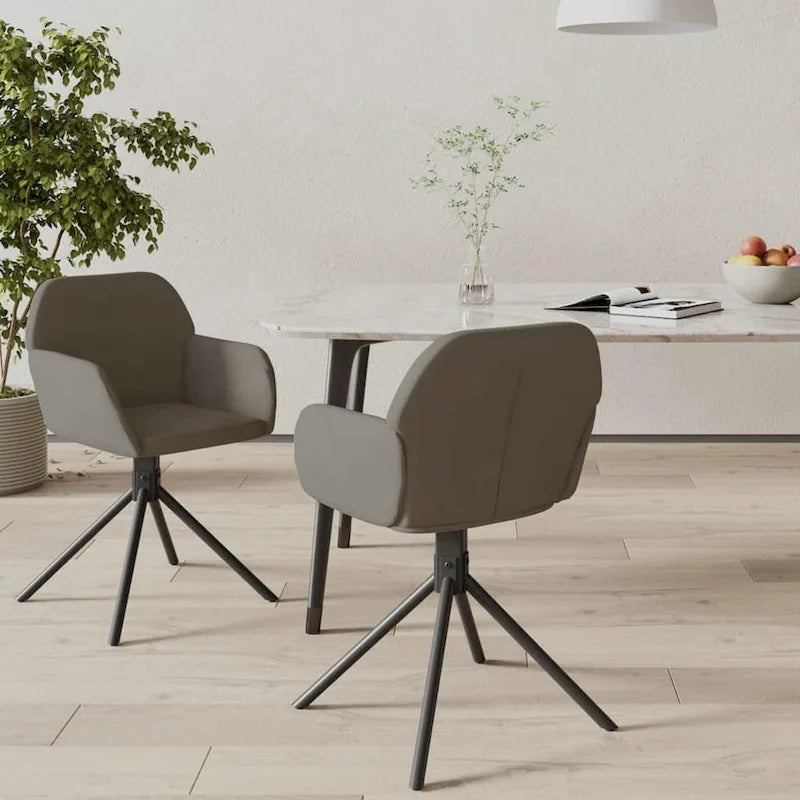 vidaXL Chaises de salle à manger pivotantes, lot de 2, fauteuil d'appoint en velours pour cuisine et salon - 21,3 x 23 x 31,3