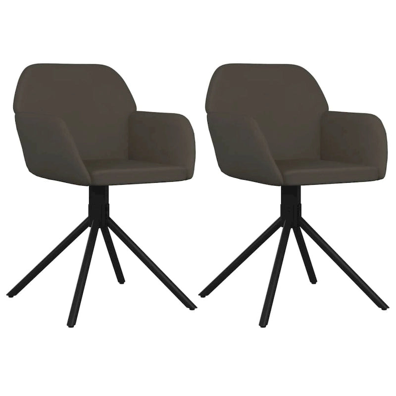 vidaXL Chaises de salle à manger pivotantes, lot de 2, fauteuil d'appoint en velours pour cuisine et salon - 21,3 x 23 x 31,3