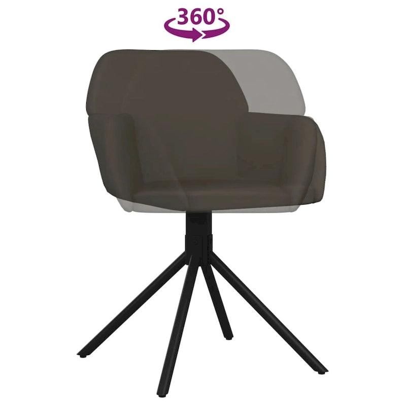 vidaXL Chaises de salle à manger pivotantes, lot de 2, fauteuil d'appoint en velours pour cuisine et salon - 21,3 x 23 x 31,3