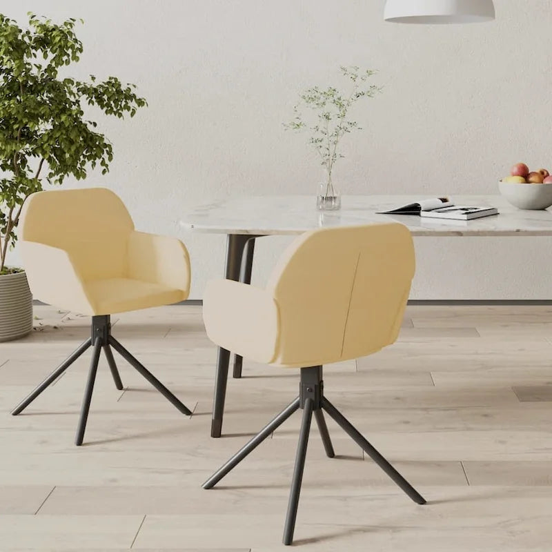 vidaXL Chaises de salle à manger pivotantes, lot de 2, fauteuil d'appoint en velours pour cuisine et salon - 21,3 x 23 x 31,3