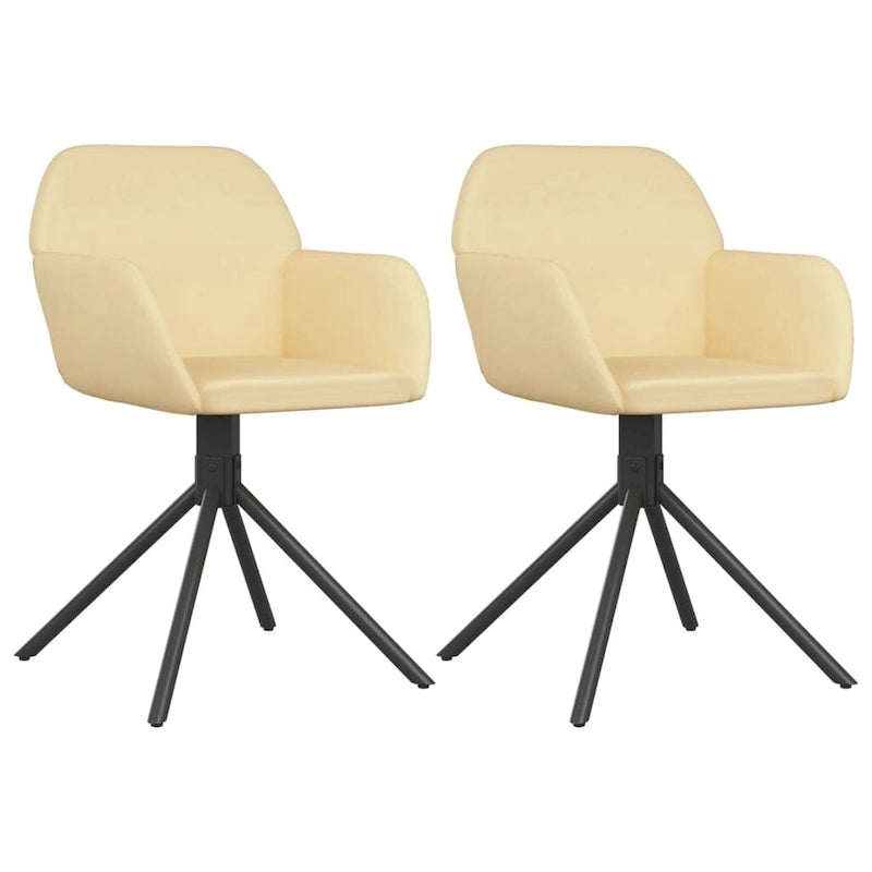 vidaXL Chaises de salle à manger pivotantes, lot de 2, fauteuil d'appoint en velours pour cuisine et salon - 21,3 x 23 x 31,3