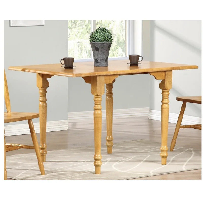 Table de salle à manger extensible à abattants en chêne clair de 72 pouces, en bois massif