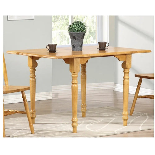 Table de salle à manger extensible à abattants en chêne clair de 72 pouces, en bois massif