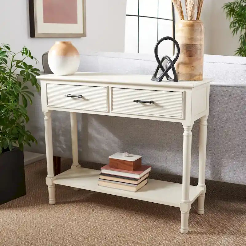 SAFAVIEH Sinda 2-Drawer Console Table - 35.5 W x 13 L x 29.5 H - 36Wx13Dx30H