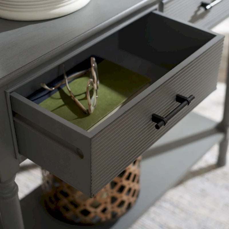Console SAFAVIEH Sinda à 2 tiroirs - 35,5 cm L x 13 cm l x 29,5 cm H - 36 cm L x 13 cm P x 30 cm H