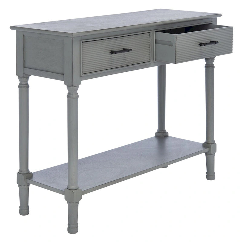 Console SAFAVIEH Sinda à 2 tiroirs - 35,5 cm L x 13 cm l x 29,5 cm H - 36 cm L x 13 cm P x 30 cm H