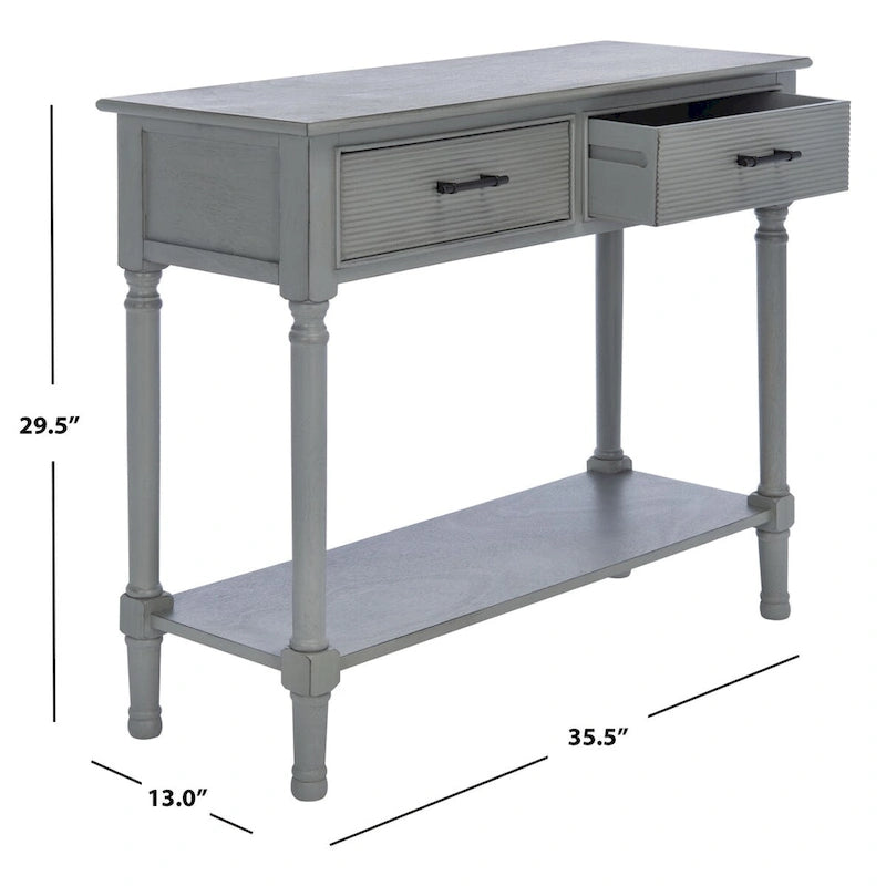 Console SAFAVIEH Sinda à 2 tiroirs - 35,5 cm L x 13 cm l x 29,5 cm H - 36 cm L x 13 cm P x 30 cm H