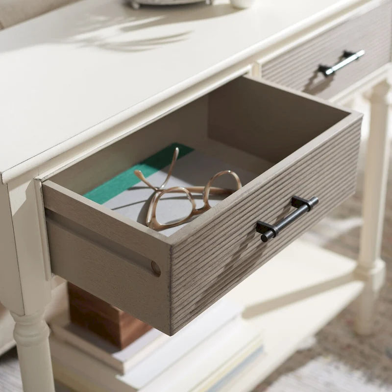 Console SAFAVIEH Sinda à 2 tiroirs - 35,5 cm L x 13 cm l x 29,5 cm H - 36 cm L x 13 cm P x 30 cm H